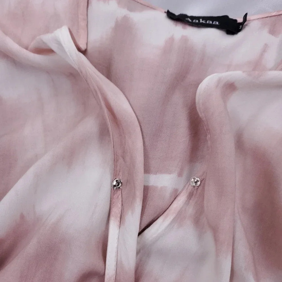 AAKAA Dusty Rose Tie Dye Faux Wrap Romper M - Picture 9 of 11